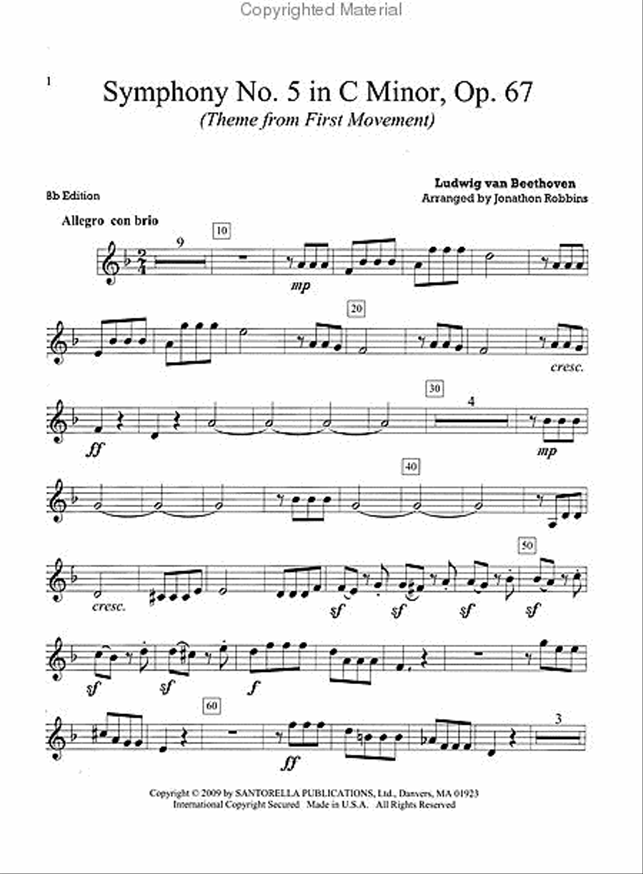 Beethoven's Fifth Symphony for Trumpet and Piano Trumpet Solo scores gallery preview page 3