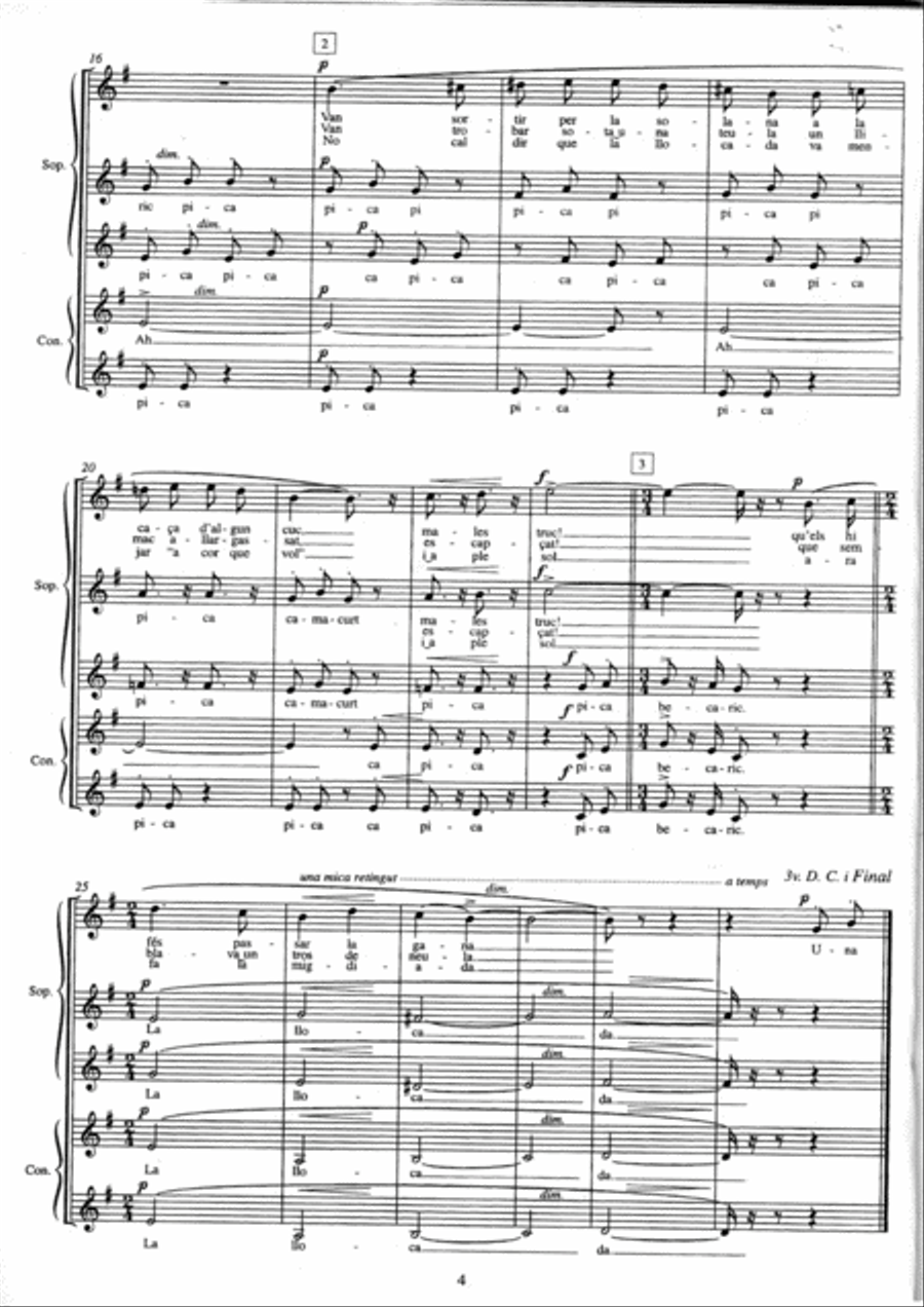 Tres Cançons de Bon Humor SSA scores gallery preview page 6