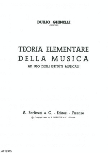 Teoria elementare della musica ad uso degli istituti musicali
