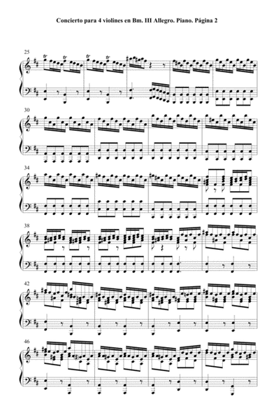 Concierto para 4 violines en Bm - Vivaldi Piano Solo - III Allegro image number null