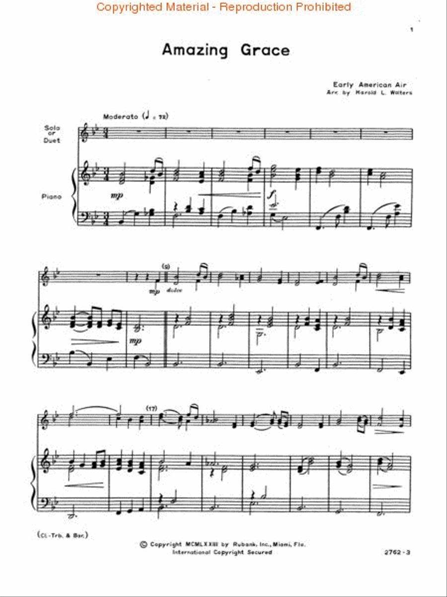 Amazing Grace Baritone Horn scores gallery preview page 2