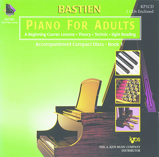Book cover for Bastien Piano For Adults - Book 1 (CD Only)