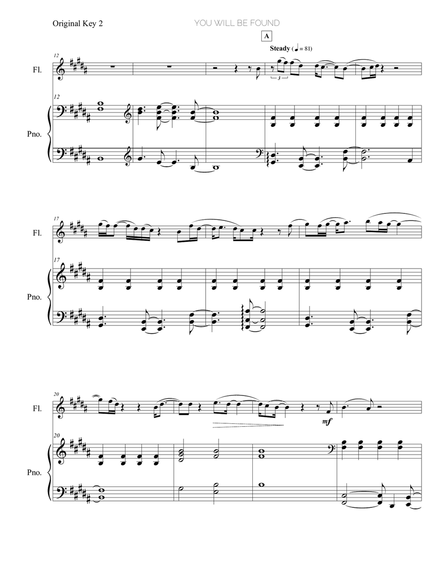 You Will Be Found Flute Solo scores gallery preview page 3