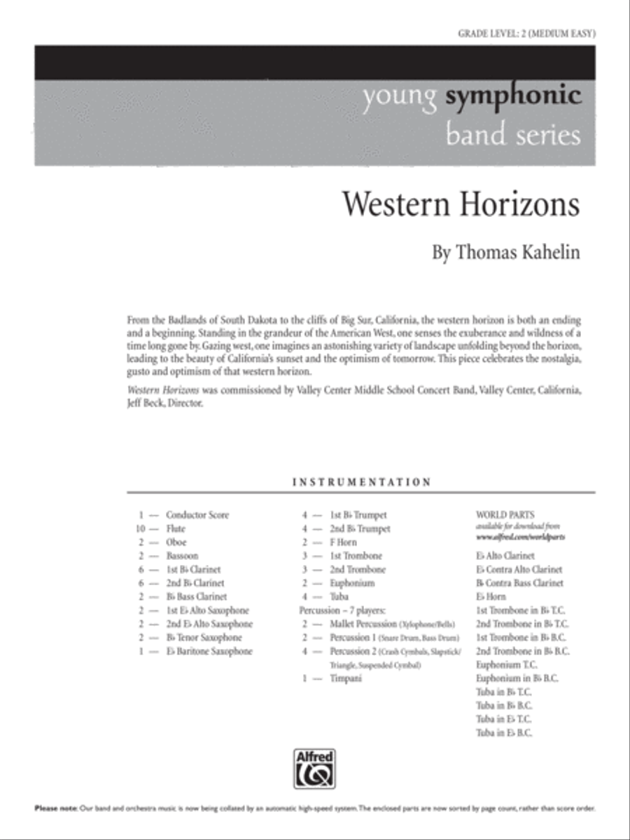 Western Horizons: Score Western Horizons: Score Concert Band scores gallery preview page 1