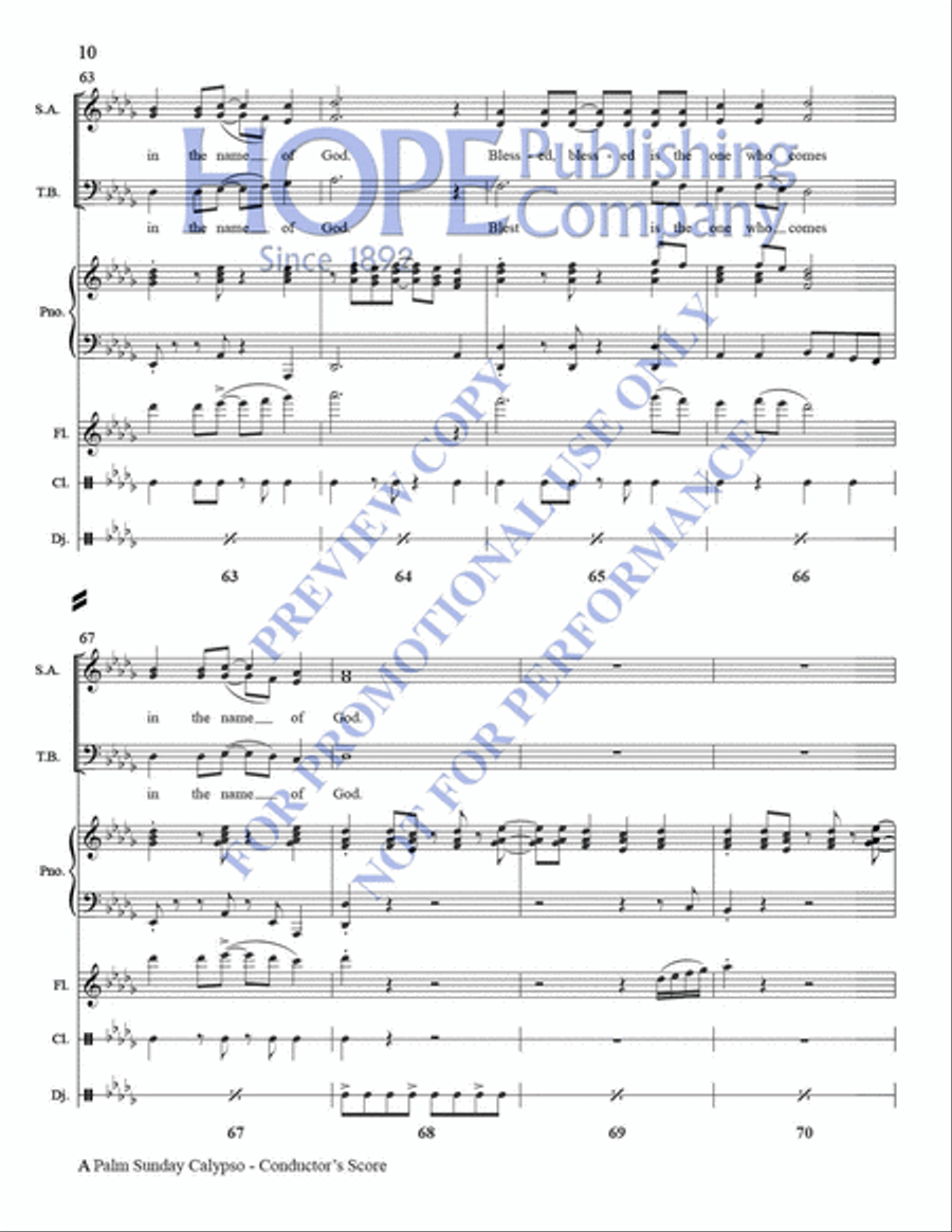 A Palm Sunday Calypso Piano Accompaniment scores gallery preview page 11