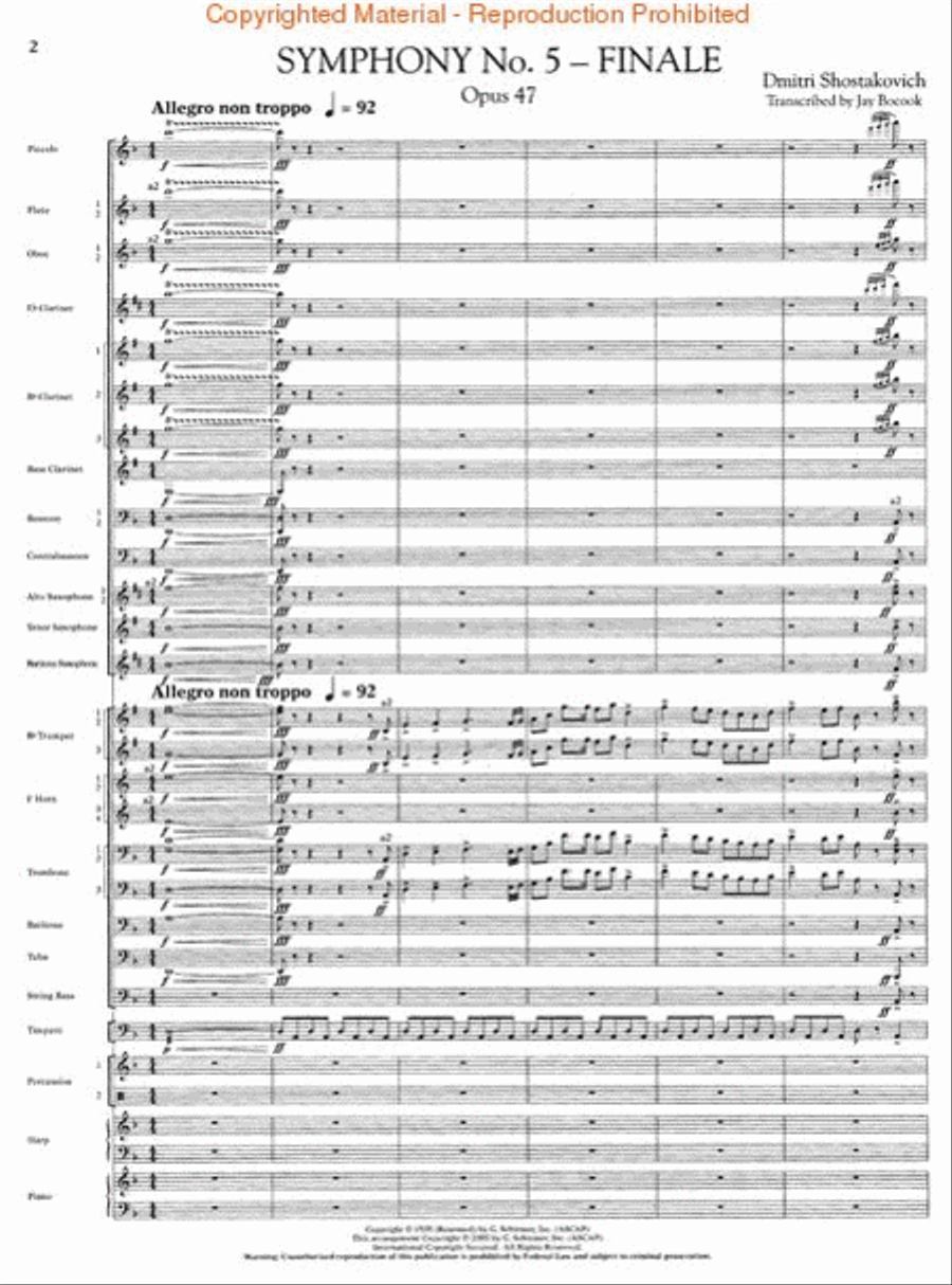 Symphony No. 5 – Finale Concert Band scores gallery preview page 2