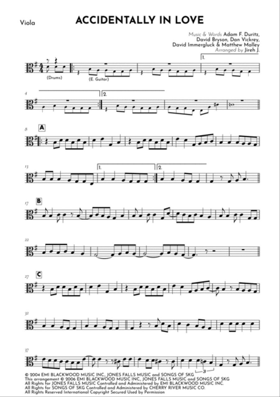 Accidentally In Love Viola Solo scores gallery preview page 2