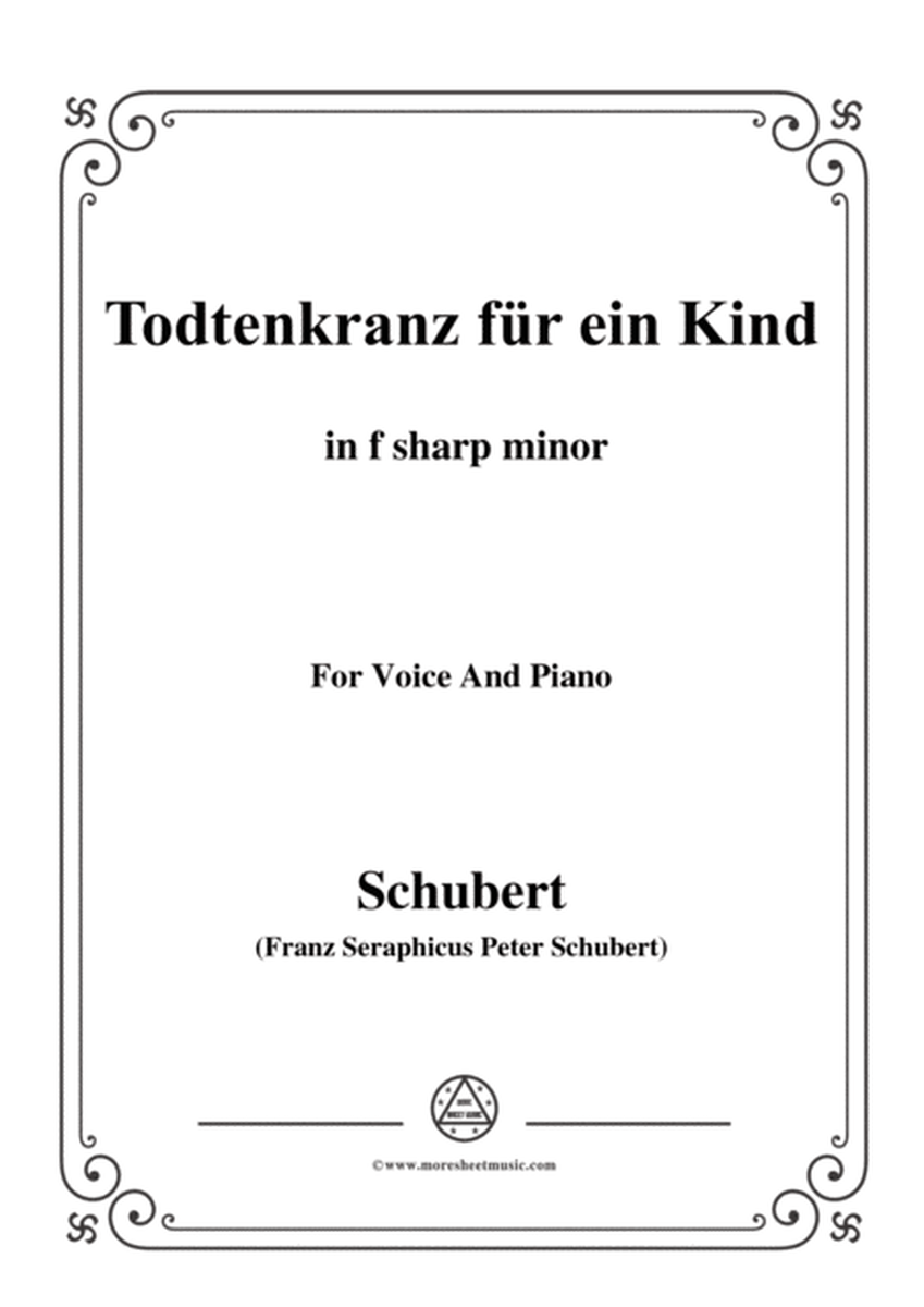 Schubert-Todtenkranz für ein Kind,in f sharp minor,for Voice&Piano image number null