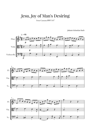 Bach - Jesu, Joy of Man's Desiring for Flute, Viola and Cello
