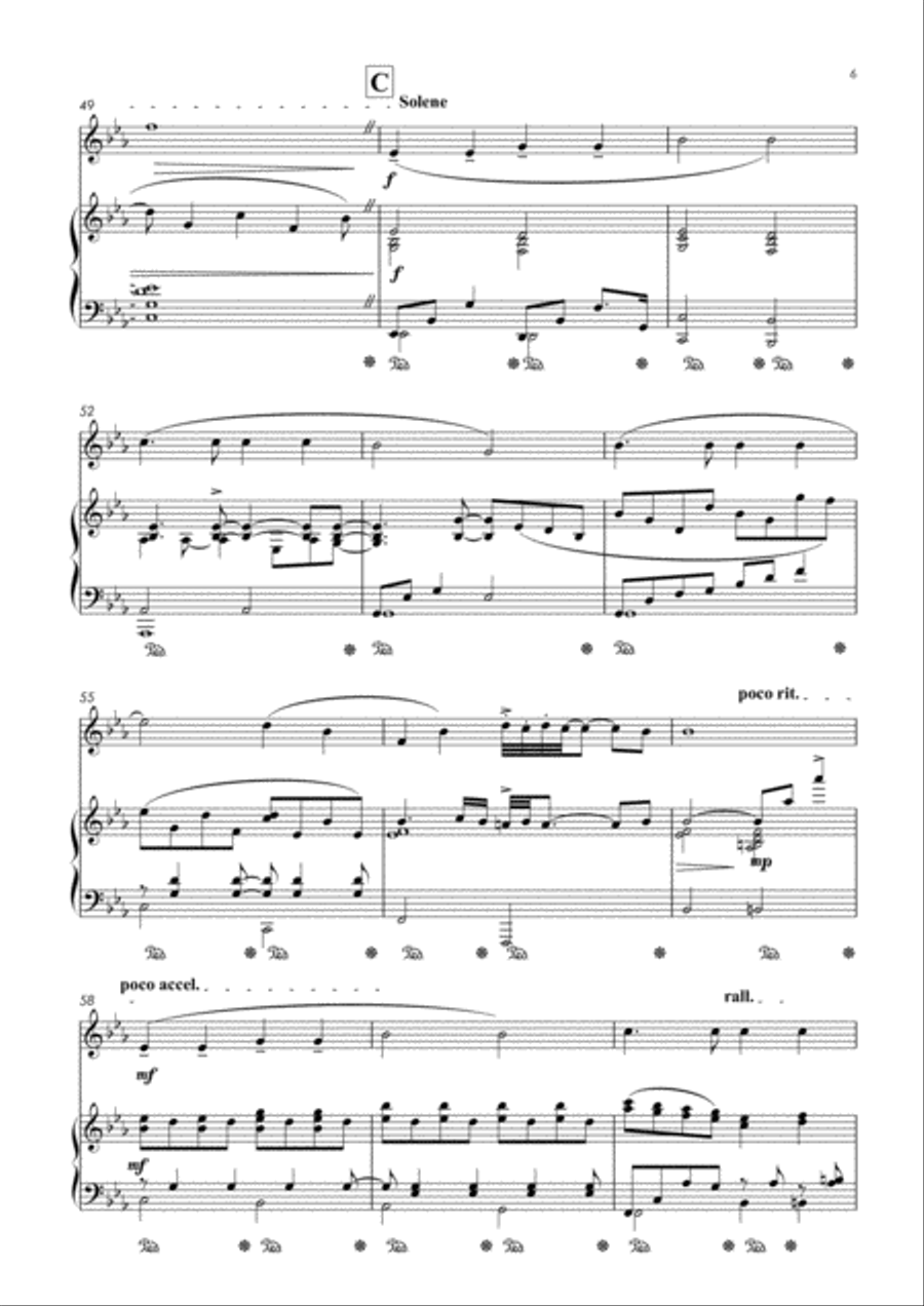 Holy, Holy, Holy! Lord God Almighty (For Trumpet and Piano) Trumpet Solo scores gallery preview page 6