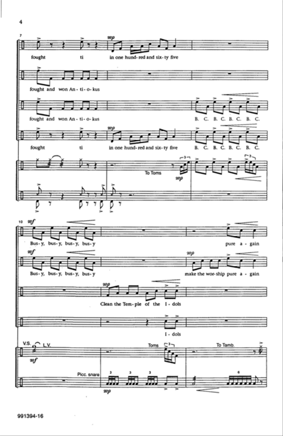 A Chanukah Dreidle 4-Part scores gallery preview page 2