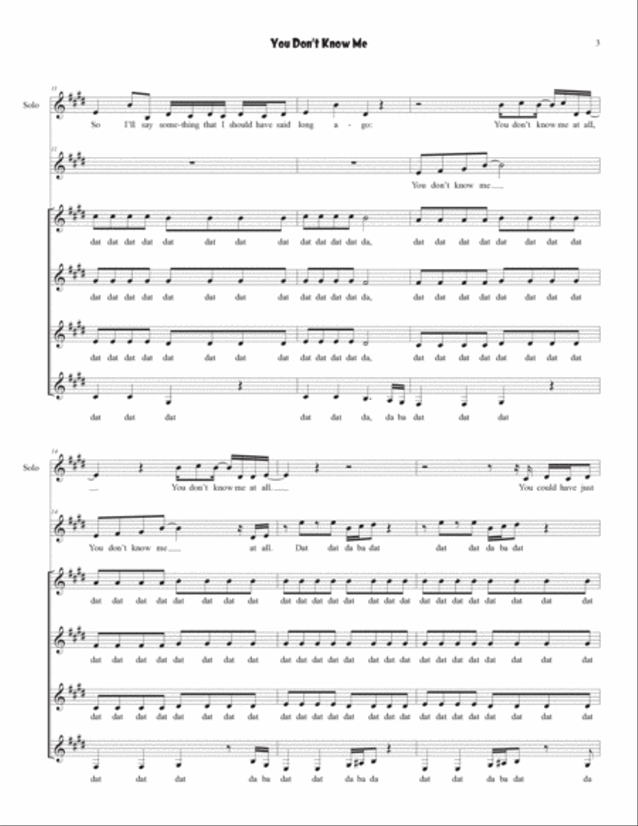You Don't Know Me You Don't Know Me SSAA scores gallery preview page 3