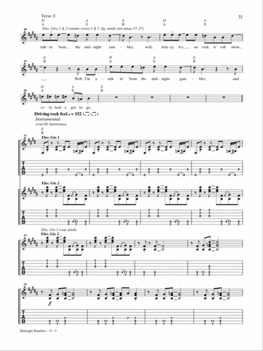 Midnight Rambler (Live Version) Guitar Tablature scores gallery preview page 5