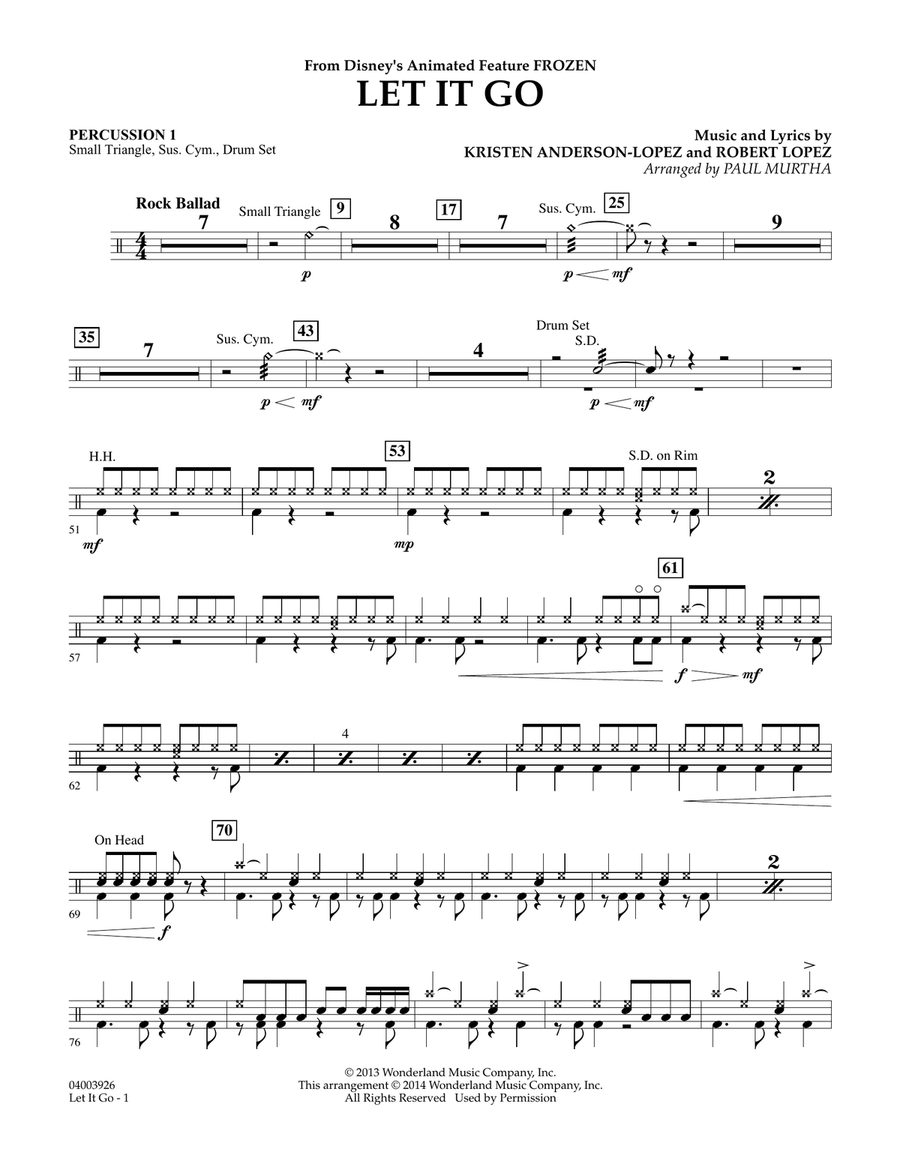 Let It Go - Percussion 1