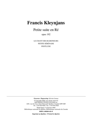 Book cover for Petite suite en Ré, opus 192