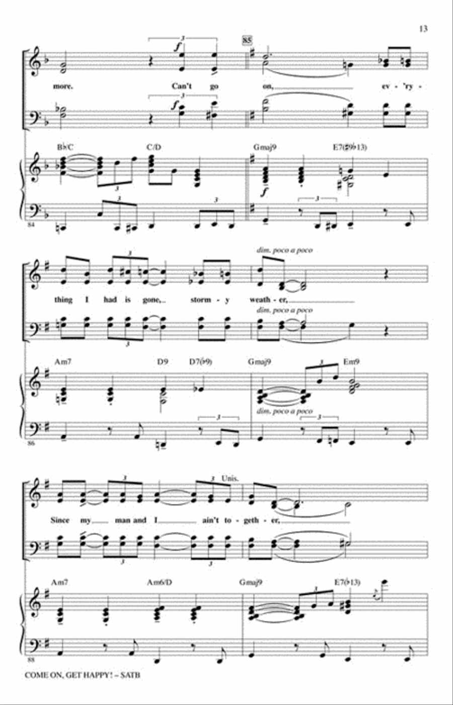 Come On, Get Happy! Vocal Jazz Ensemble scores gallery preview page 4