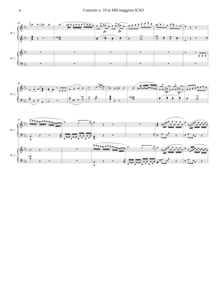 Mozart: Double Concert nr 10 KV365 for 2 Piano and Orchestra - version for 2 Pf and Trombone Quartet