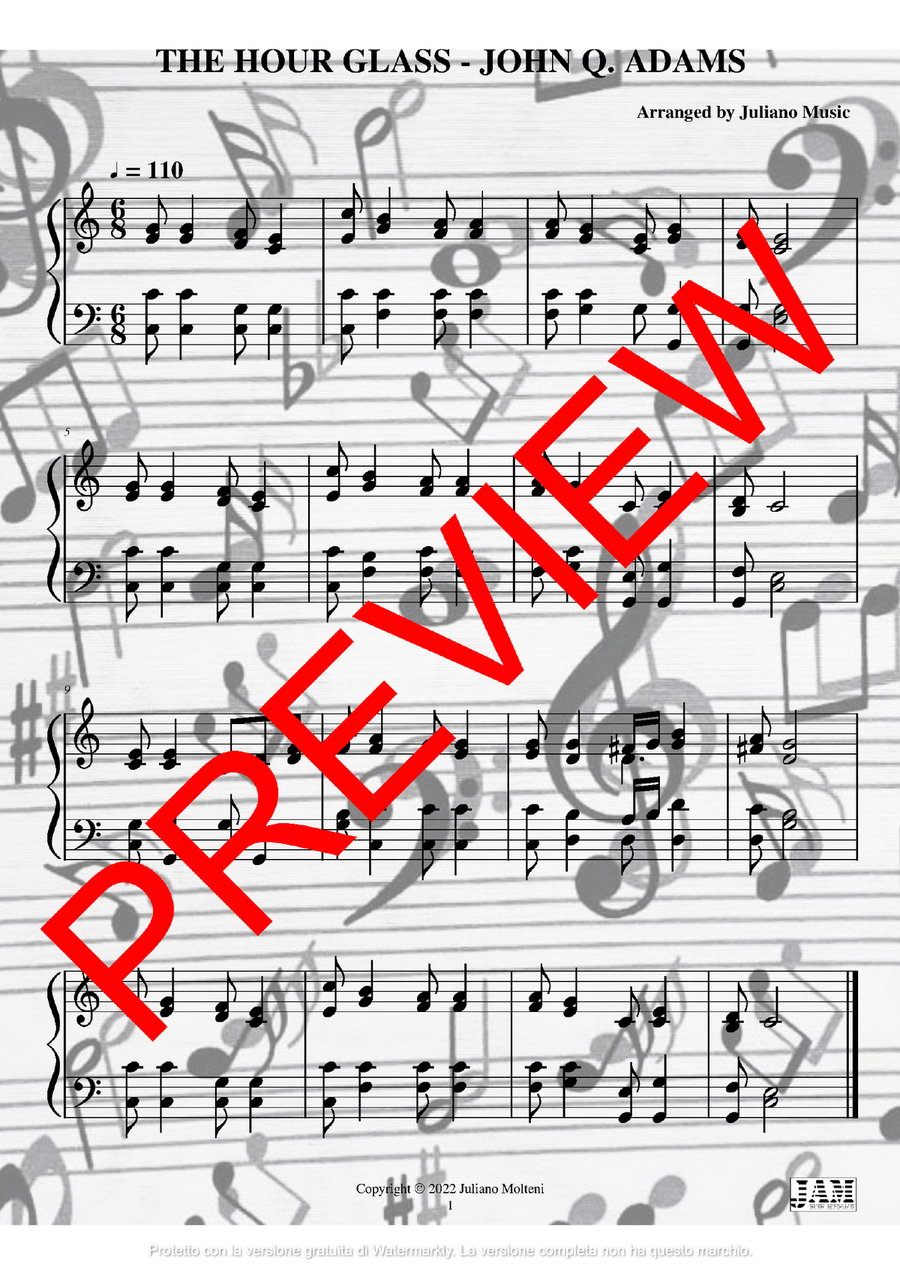 THE HOUR GLASS - JOHN Q. ADAMS (HYMN - EASY ORGAN) Organ Solo scores gallery preview page 2