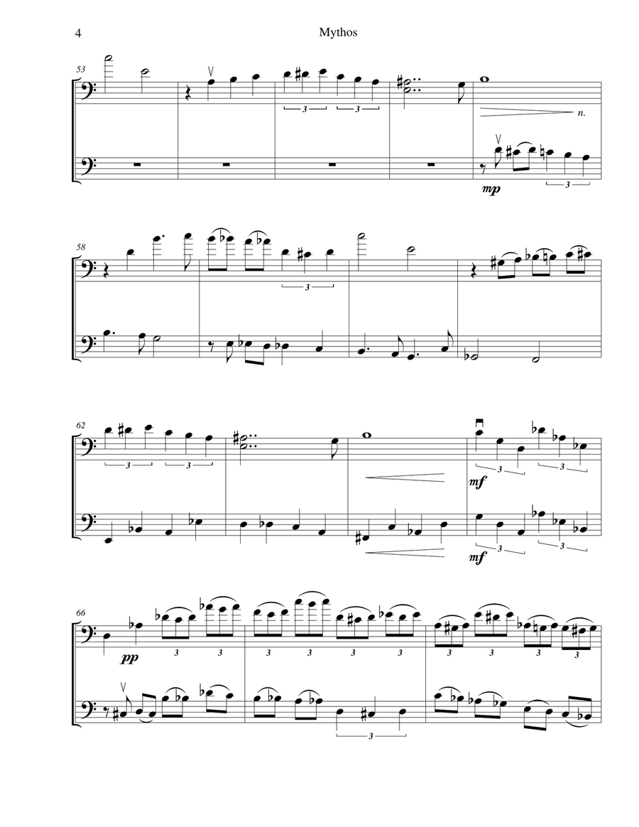 Mythos - for cello and bass duo String Duet scores gallery preview page 4