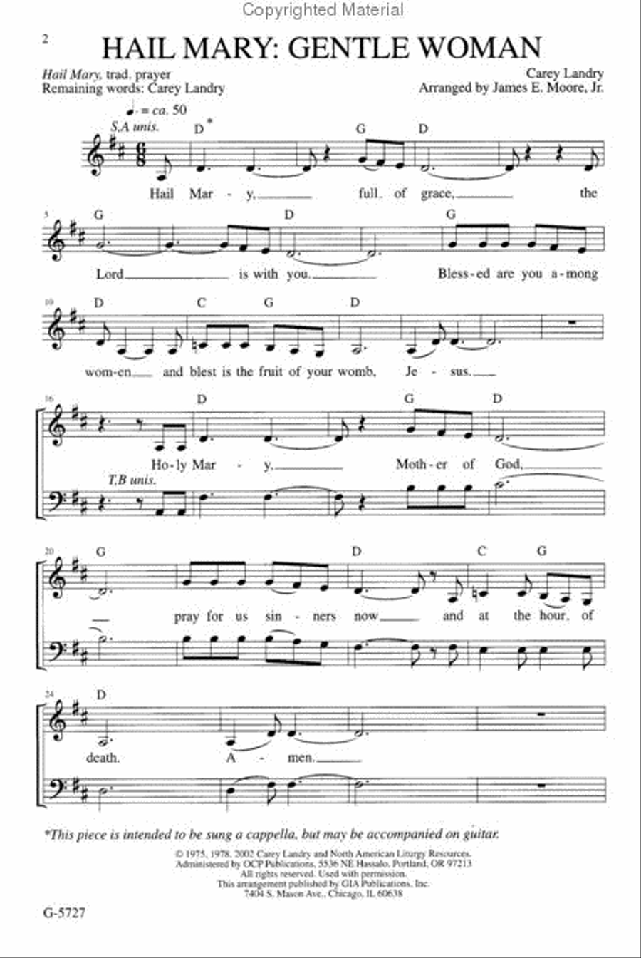 Hail Mary: Gentle Woman 4-Part scores gallery preview page 2