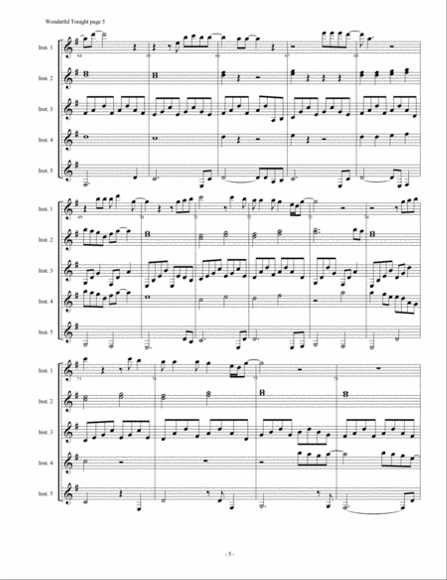 Wonderful Tonight Guitar scores gallery preview page 5