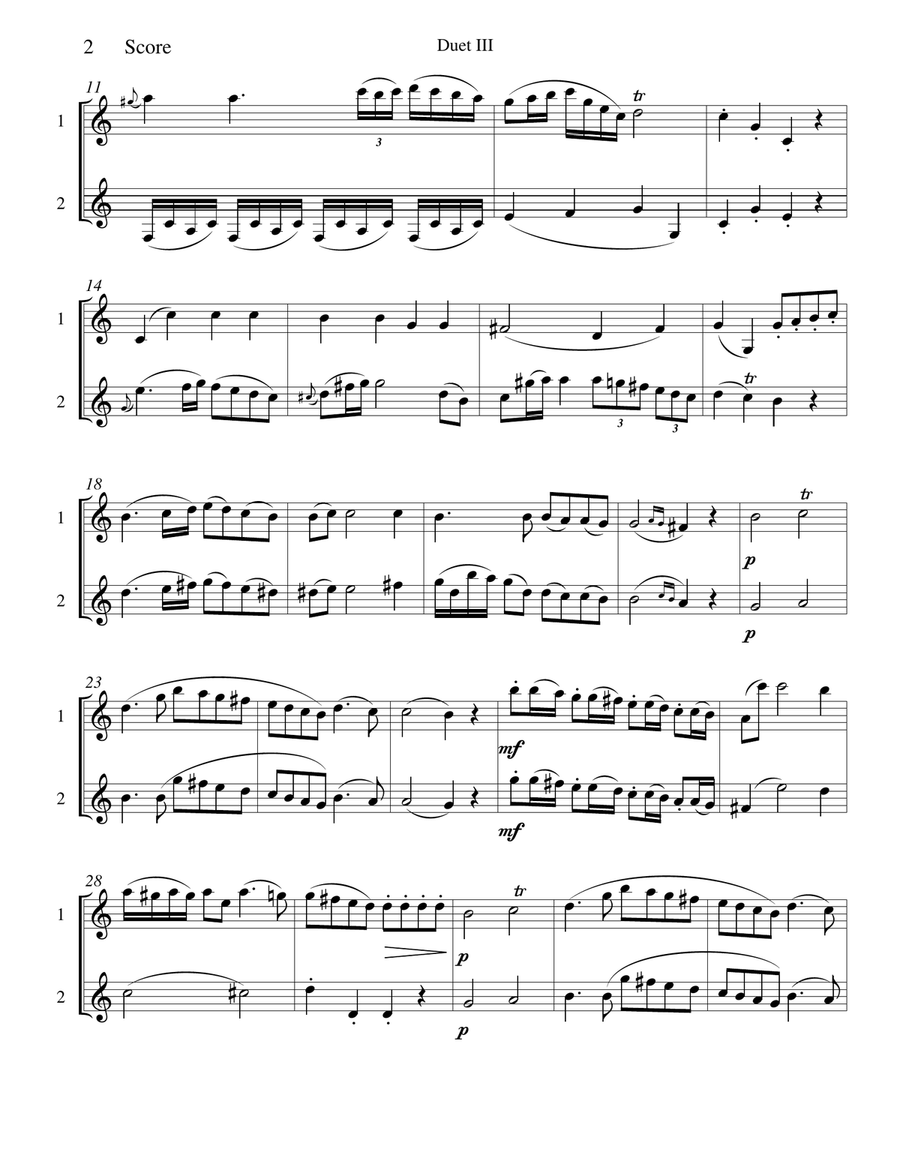 Duos for Two Clarinets - Michel Yost Opus 5 #3 Duos for Two Clarinets - Michel Yost Opus 5 #3 Clarinet Duet scores gallery preview page 2