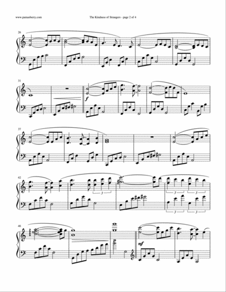The Kindness of Strangers Piano Solo scores gallery preview page 2