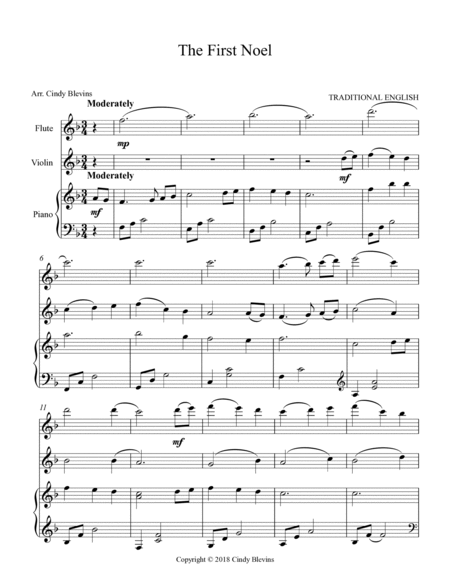 The First Noel, for Piano, Flute and Violin image number null