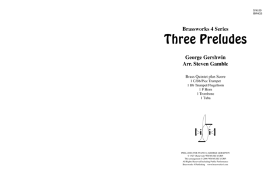 3 Preludes Brass Quintet scores gallery preview page 1