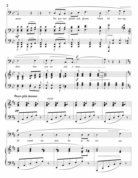 Silent noon (B-flat major, bass clef)