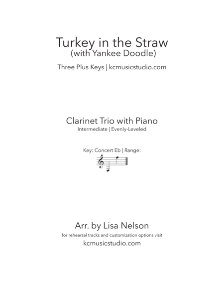 Turkey in the Straw - Clarinet Trio with Piano Accompaniment image number null