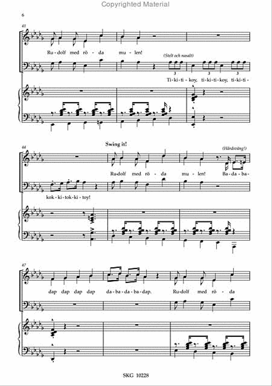 Rudolf med roda mulen 3-Part scores gallery preview page 3
