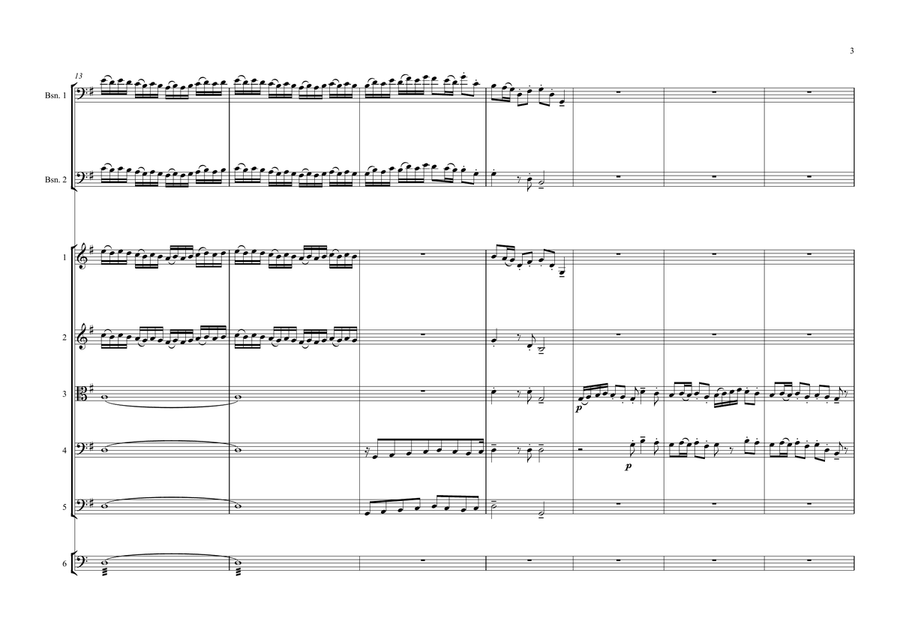 The Arrival of the Queen of Sheba for 2 Bassoons & Orchestra Large Ensemble scores gallery preview page 3