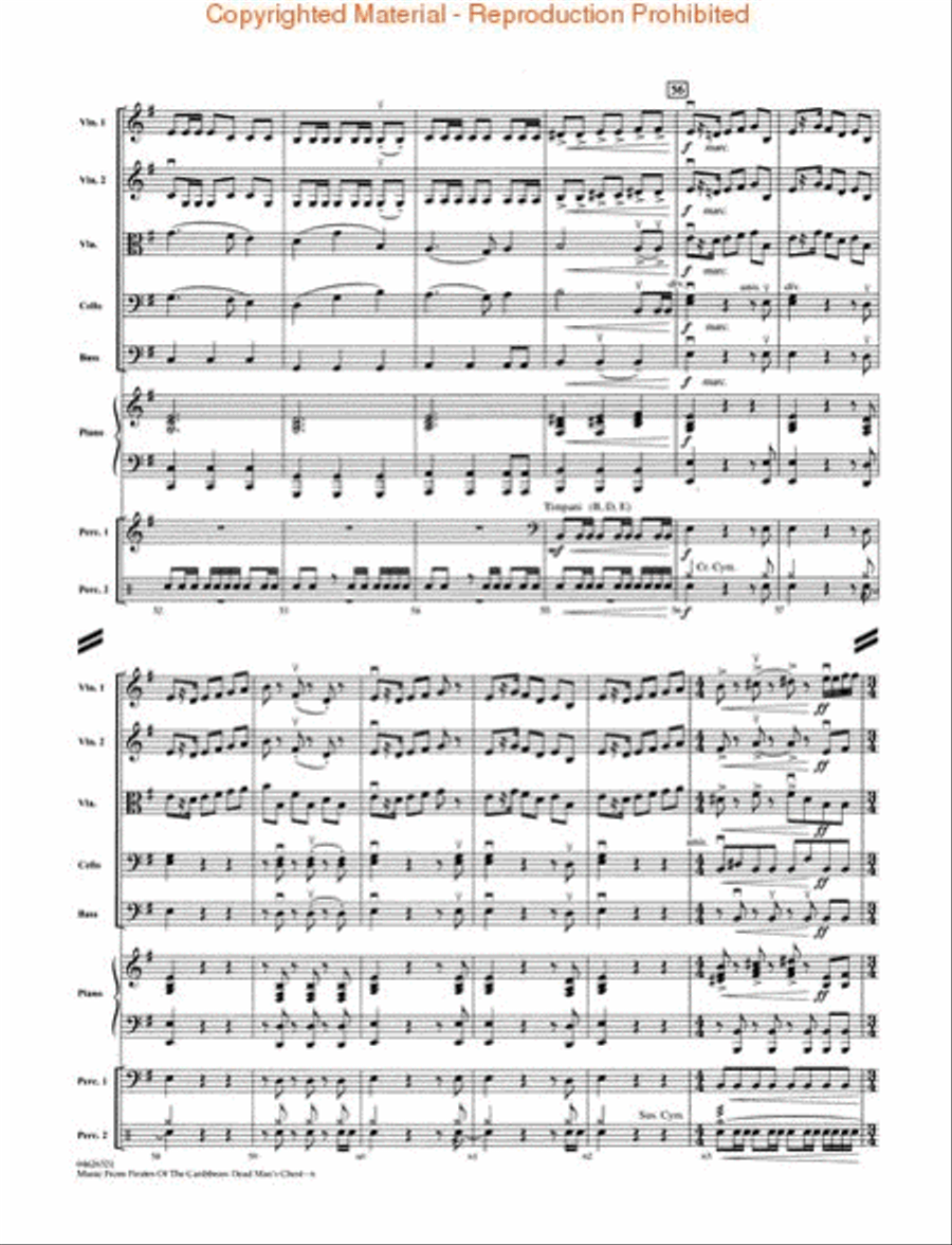 Music from Pirates of the Caribbean: Dead Man's Chest String Orchestra scores gallery preview page 3
