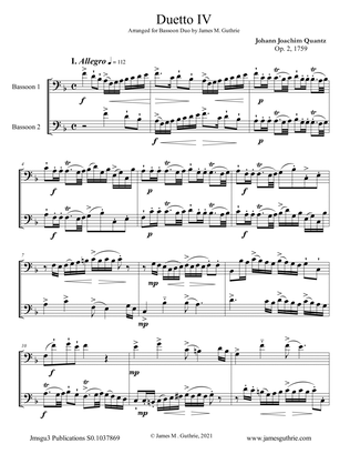 Quantz: Duetto Op. 2 No. 4 for Bassoon Duo