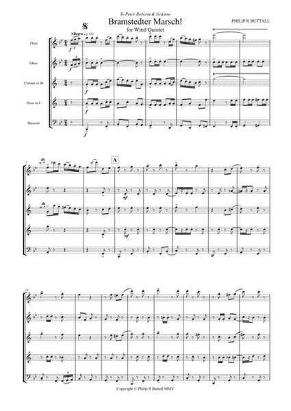 Bramstedter Marsch! (Wind Quintet) - Score image number null