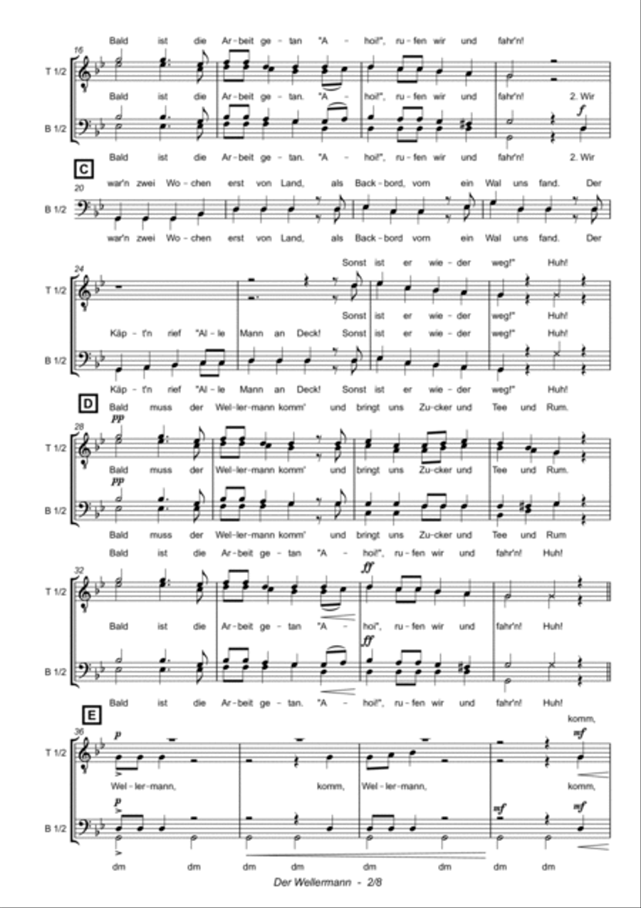Der Wellerman - the wellerman in german TTBB scores gallery preview page 2