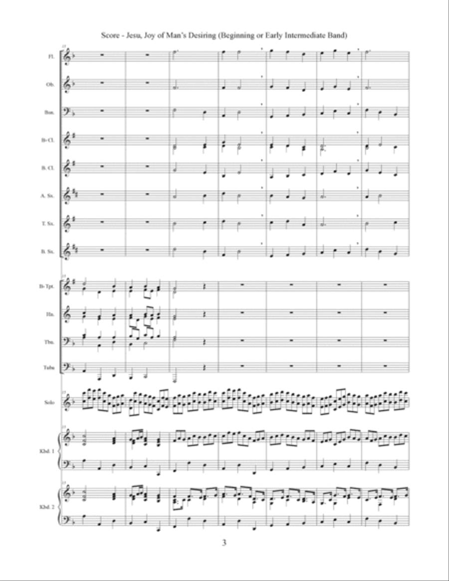 Jesu, Joy of Man's Desiring (Beginning or Early Intermediate Band) Concert Band scores gallery preview page 4