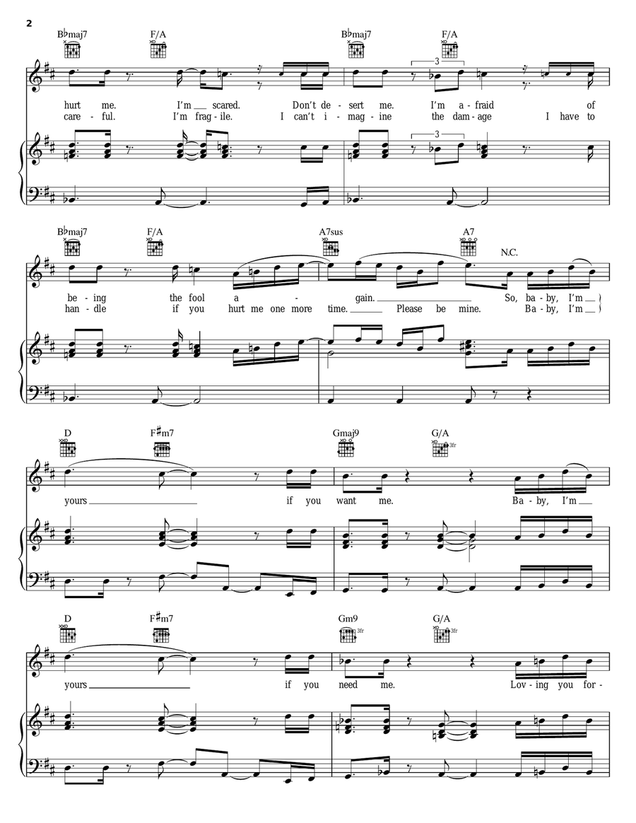 Baby I'm Yours Baby I'm Yours Piano, Vocal, Guitar scores gallery preview page 2