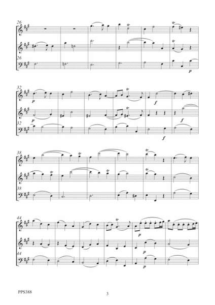 ARNE: TRIO SONATA IN A MAJOR OPUS 3 No. 1 for flute, oboe & bassoon or cello
