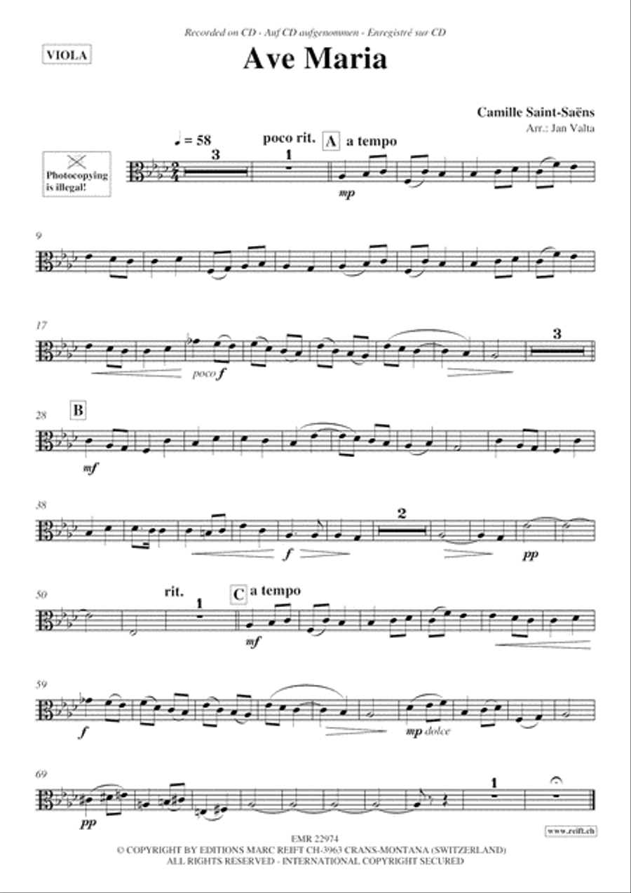 Ave Maria Viola scores gallery preview page 3