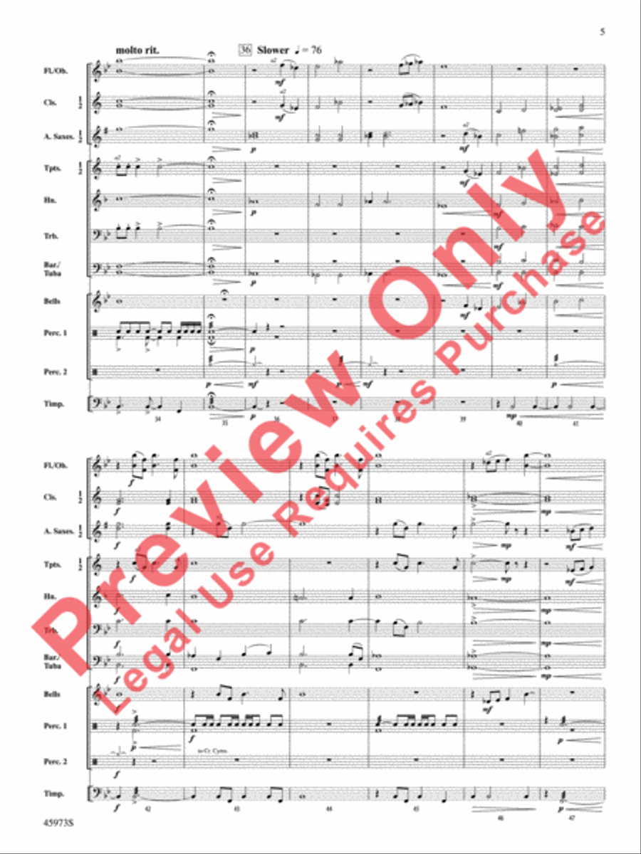 Rise of the Avatar Concert Band scores gallery preview page 6