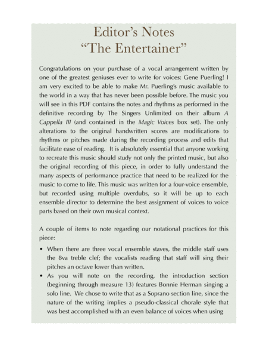 The Entertainer - SSATBB A Cappella Divisi scores gallery preview page 2