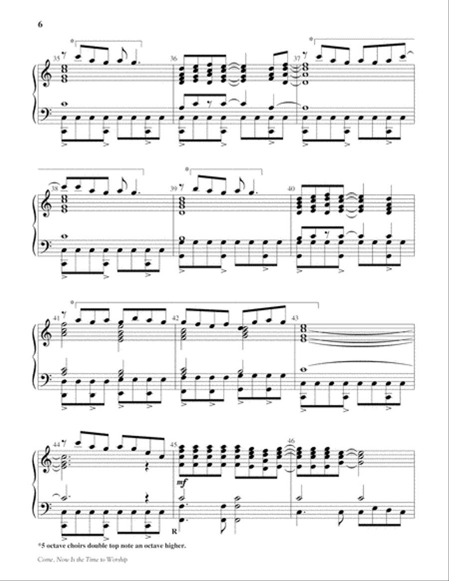 Come, Now Is the Time to Worship 5-Octaves scores gallery preview page 6