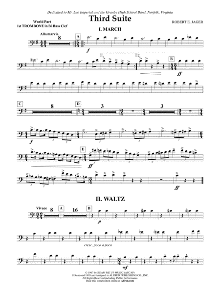 Third Suite (I. March, II. Waltz, III. Rondo): (wp) 1st B-flat Trombone B.C.