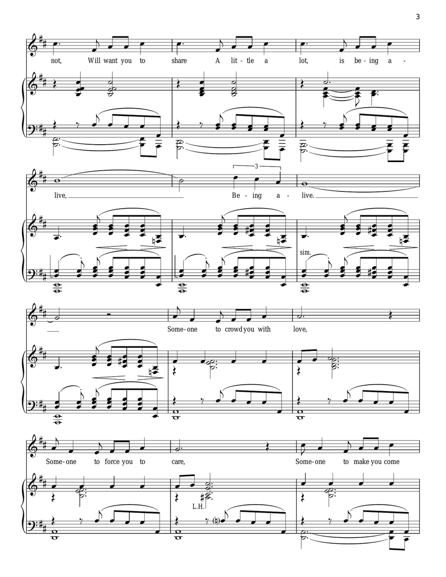Being Alive Piano, Vocal scores gallery preview page 3