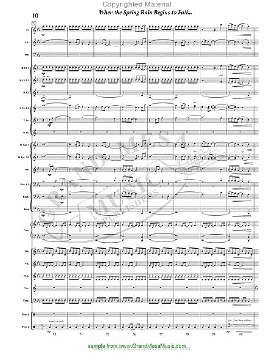 When the Spring Rain Begins to Fall Concert Band scores gallery preview page 11