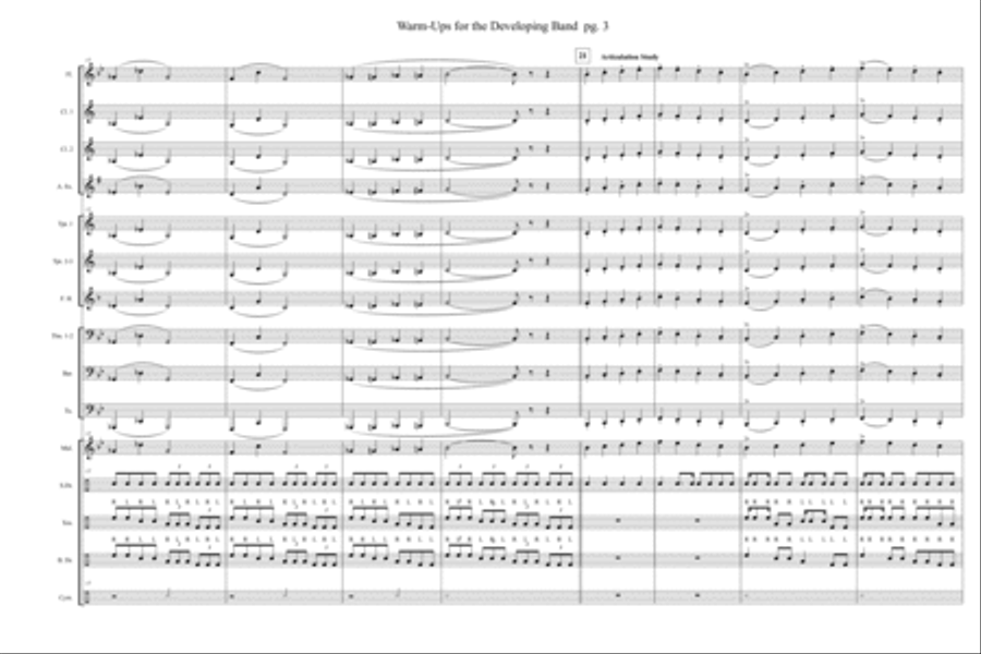 Warm Ups for Developing Bands Concert Band scores gallery preview page 4