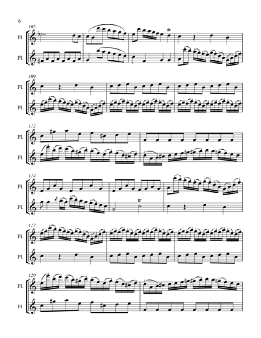 Duet #1 from Book III of Duets for Violin Flute Duet scores gallery preview page 6