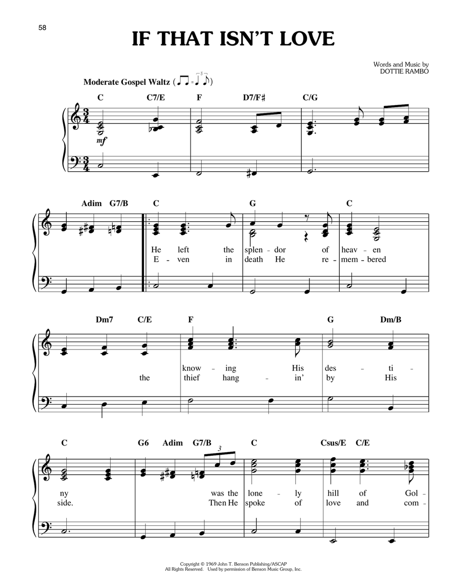 If That Isn't Love Easy Piano scores gallery preview page 1